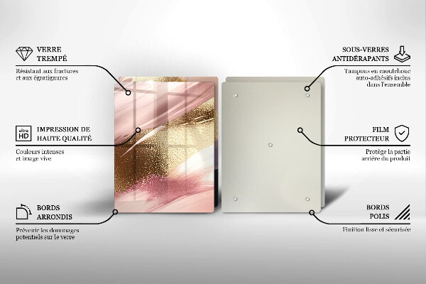 Kuchynská doska veľká zo skla Pastelové škvrny