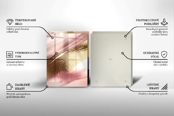 Kuchynská doska veľká zo skla Pastelové škvrny