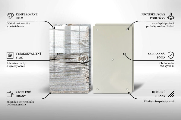 Kuchynská doska veľká zo skla Svetlá štruktúra dreva