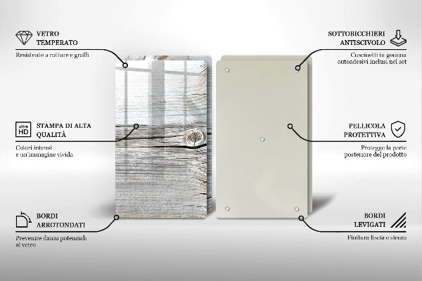 Kuchynská doska veľká zo skla Svetlá štruktúra dreva