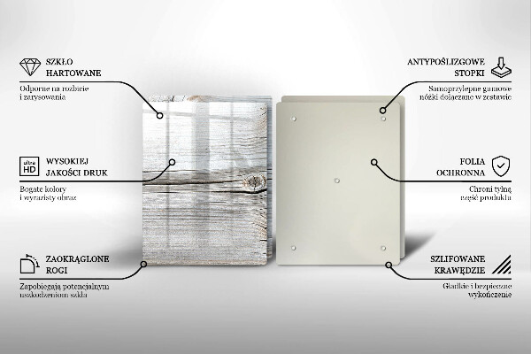 Kuchynská doska veľká zo skla Svetlá štruktúra dreva