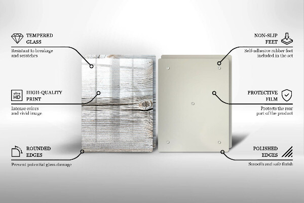 Kuchynská doska veľká zo skla Svetlá štruktúra dreva