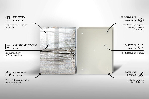 Kuchynská doska veľká zo skla Svetlá štruktúra dreva