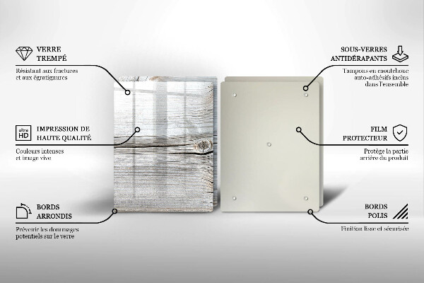 Kuchynská doska veľká zo skla Svetlá štruktúra dreva
