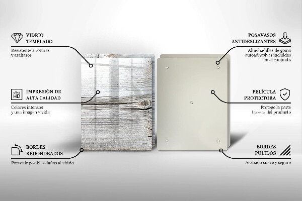 Kuchynská doska veľká zo skla Svetlá štruktúra dreva