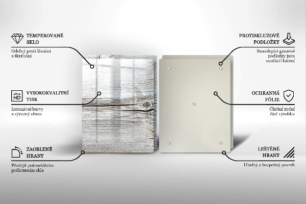 Kuchynská doska veľká zo skla Svetlá štruktúra dreva