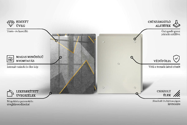 Kuchynská doska veľká zo skla Ostré tvary