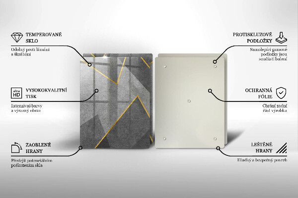 Kuchynská doska veľká zo skla Ostré tvary