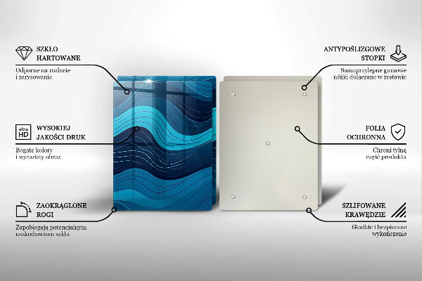 Kuchynská doska veľká zo skla Abstraktné vlny