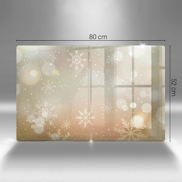 Kuchynská doska veľká zo skla Snehové vločky