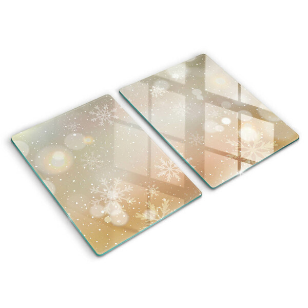 Kuchynská doska veľká zo skla Snehové vločky