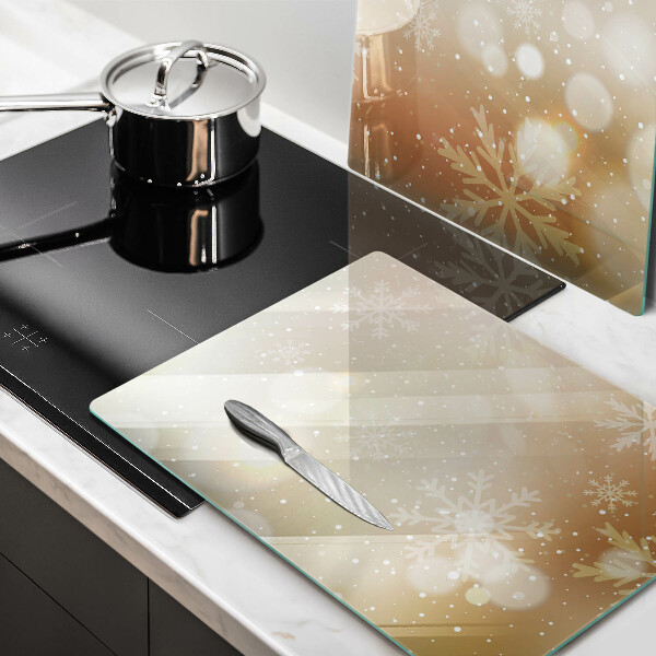 Kuchynská doska veľká zo skla Snehové vločky