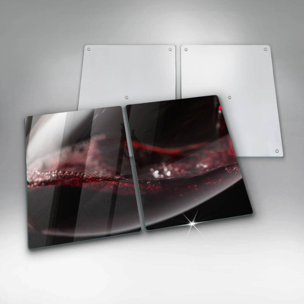 Kuchynská doska veľká zo skla Červené víno v pohári