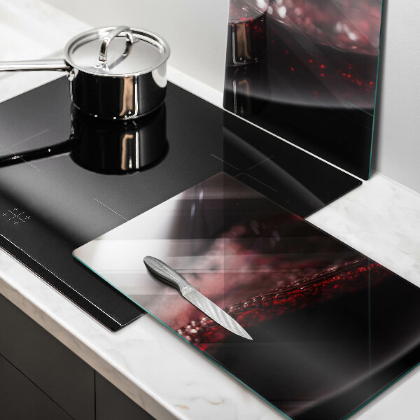 Kuchynská doska veľká zo skla Červené víno v pohári