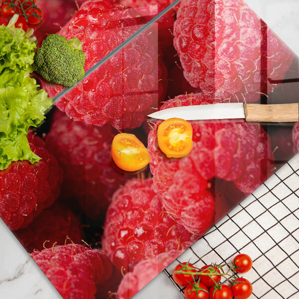 Kuchynská doska veľká zo skla Malinové ovocie