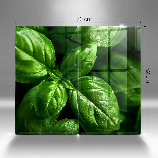 Kuchynská doska veľká zo skla Listy bazalky