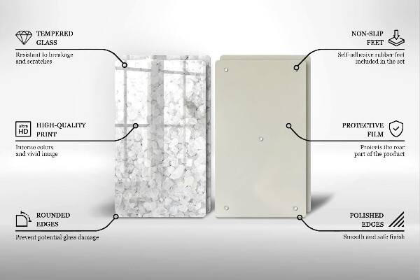 Kuchynská doska veľká zo skla Kryštály soli