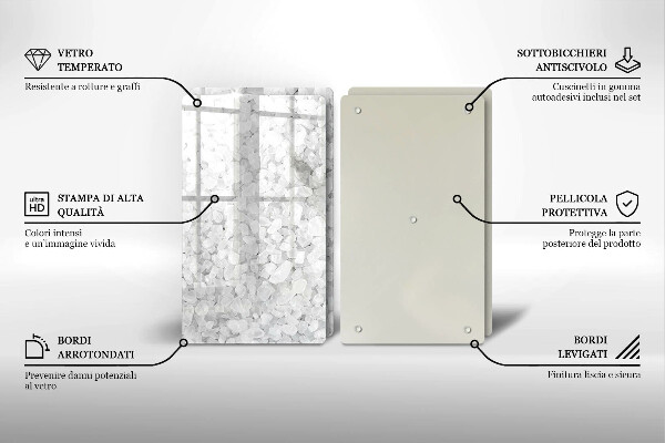 Kuchynská doska veľká zo skla Kryštály soli