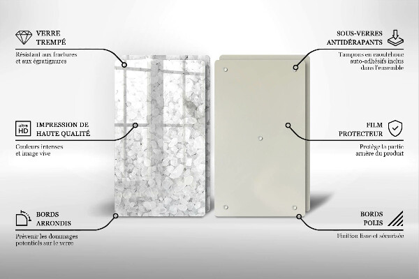 Kuchynská doska veľká zo skla Kryštály soli