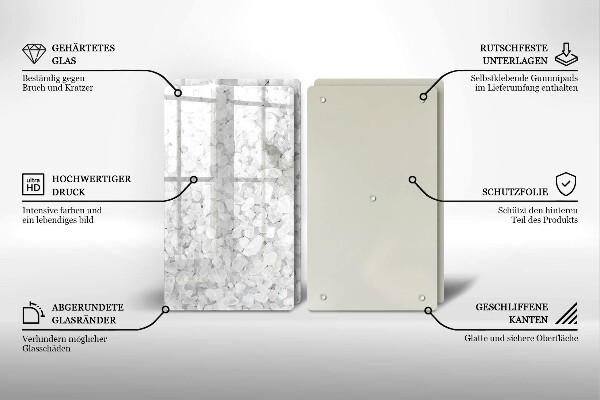 Kuchynská doska veľká zo skla Kryštály soli