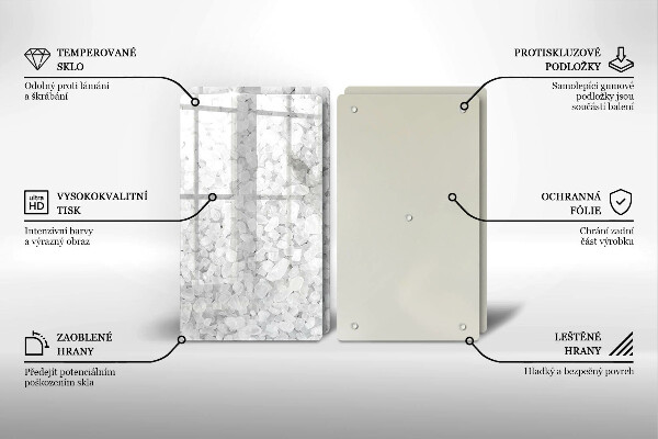 Kuchynská doska veľká zo skla Kryštály soli