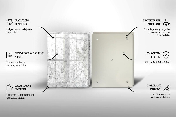 Kuchynská doska veľká zo skla Kryštály soli