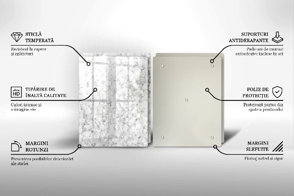 Kuchynská doska veľká zo skla Kryštály soli