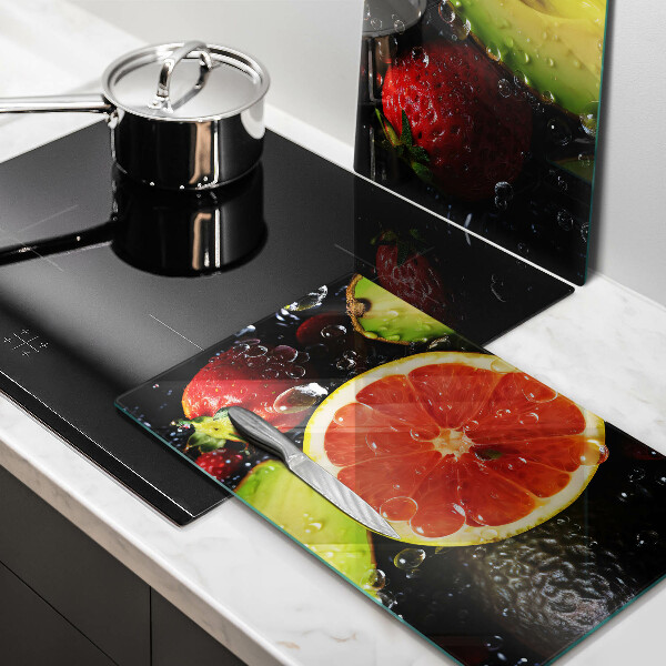 Kuchynská doska veľká zo skla Ovocie a zelenina