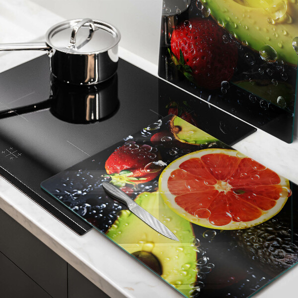 Kuchynská doska veľká zo skla Ovocie a zelenina