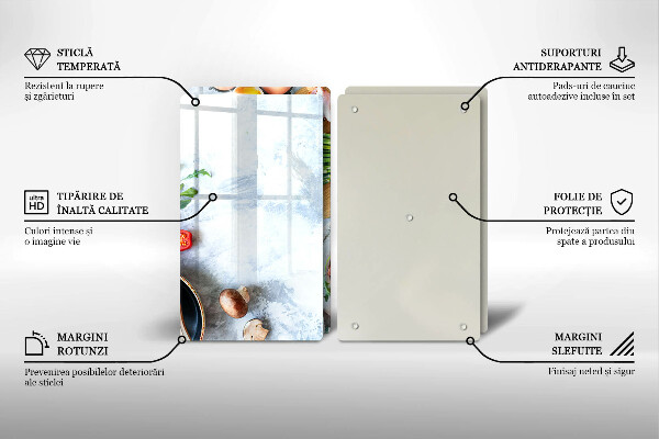 Kuchynská doska veľká zo skla Ingrediencie v kuchyni