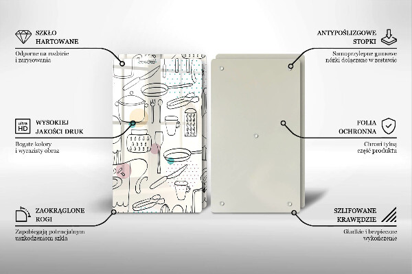 Kuchynská doska veľká zo skla Kuchynské doplnky