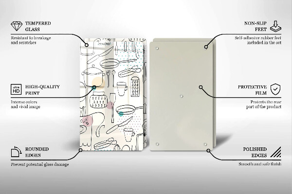 Kuchynská doska veľká zo skla Kuchynské doplnky