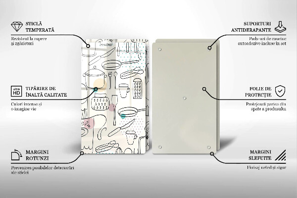 Kuchynská doska veľká zo skla Kuchynské doplnky