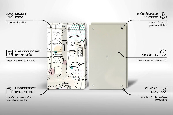 Kuchynská doska veľká zo skla Kuchynské doplnky