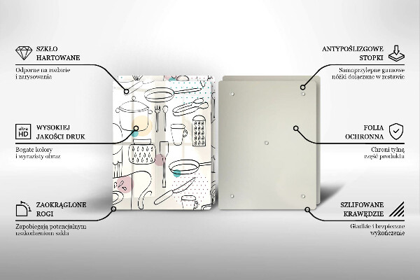 Kuchynská doska veľká zo skla Kuchynské doplnky