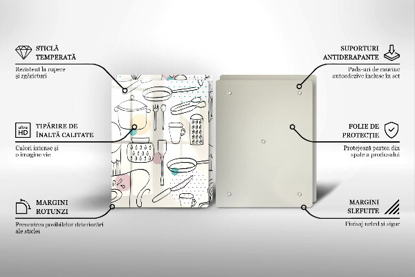 Kuchynská doska veľká zo skla Kuchynské doplnky