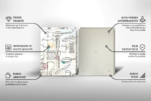 Kuchynská doska veľká zo skla Kuchynské doplnky