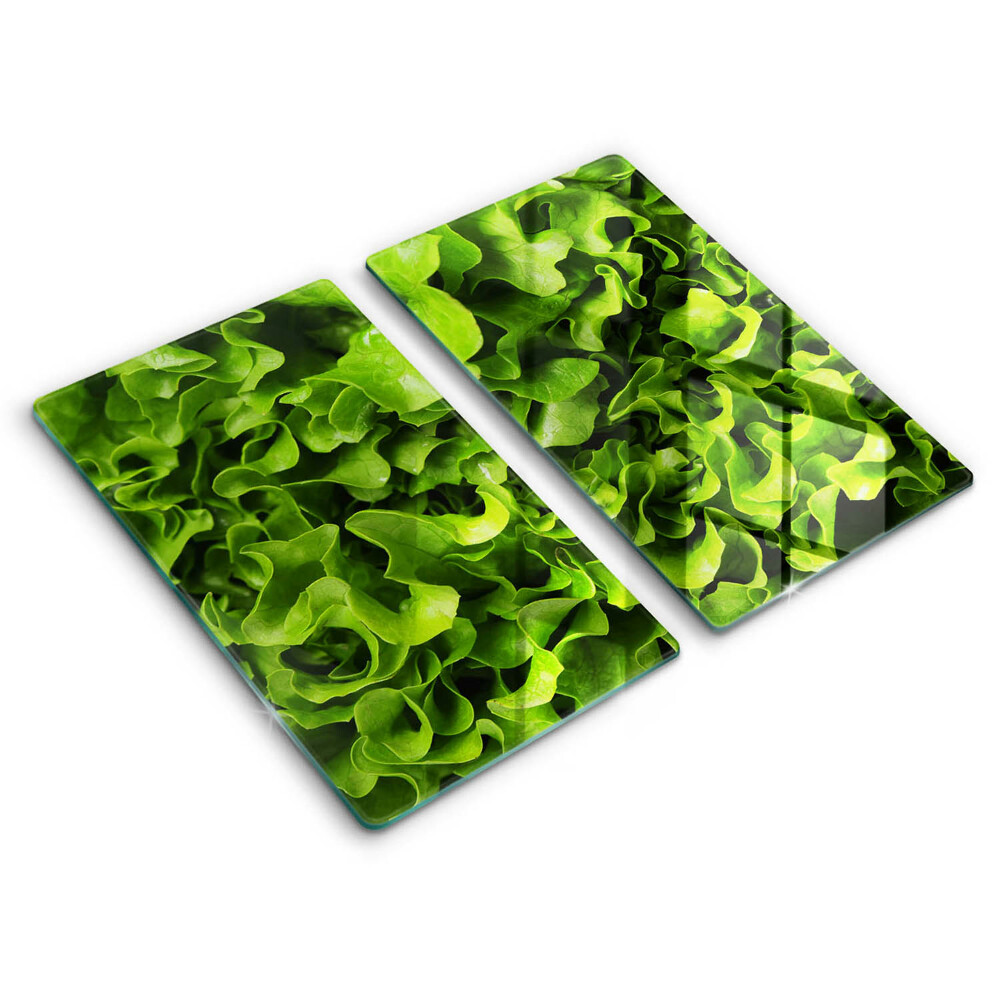 Kuchynská doska veľká zo skla Listy zeleného šalátu