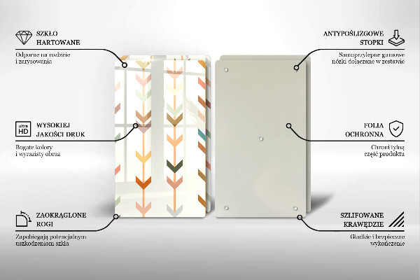 Kuchynská doska veľká zo skla Geometrické prvky