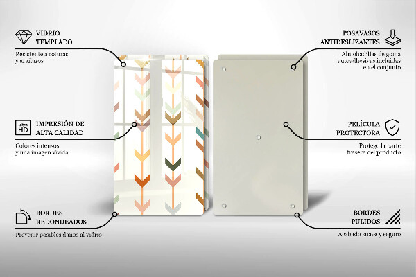 Kuchynská doska veľká zo skla Geometrické prvky