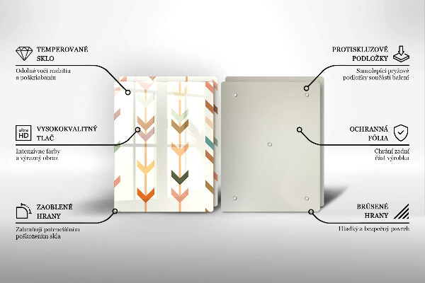 Kuchynská doska veľká zo skla Geometrické prvky