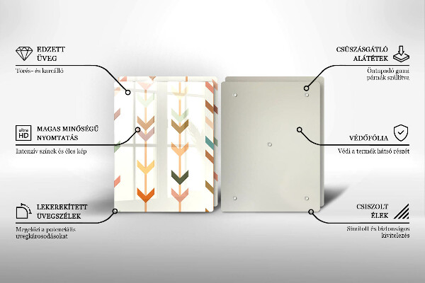 Kuchynská doska veľká zo skla Geometrické prvky