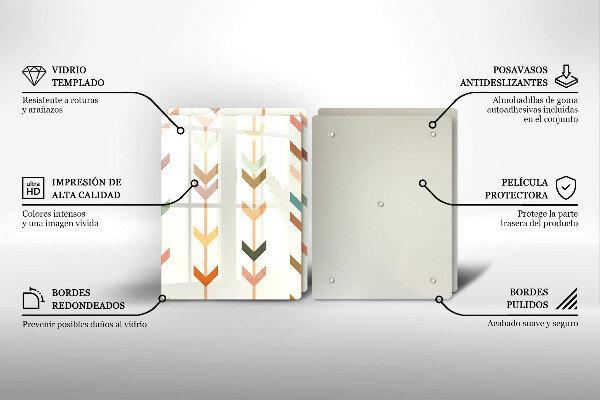 Kuchynská doska veľká zo skla Geometrické prvky