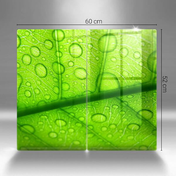 Kuchynská doska veľká zo skla Detailný záber na list