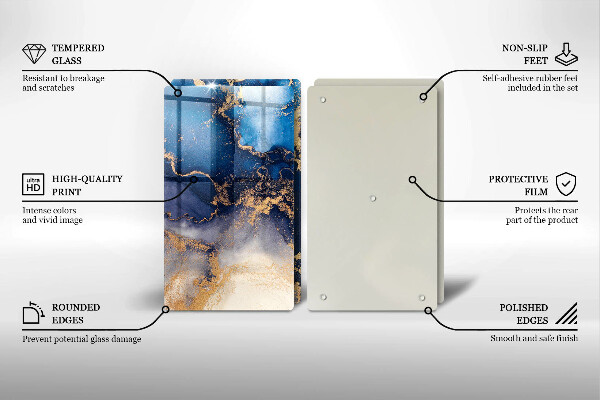 Kuchynská doska veľká zo skla Mramorová abstrakcia