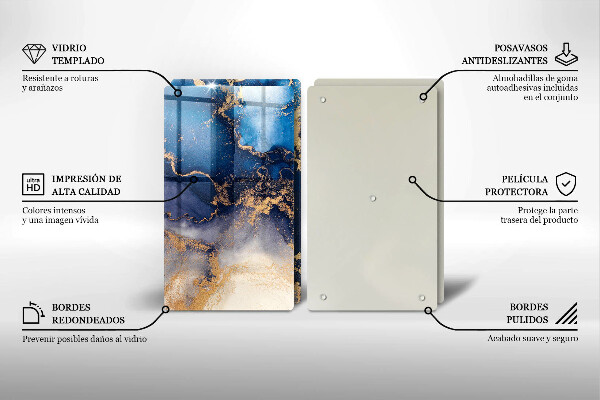 Kuchynská doska veľká zo skla Mramorová abstrakcia