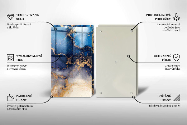 Kuchynská doska veľká zo skla Mramorová abstrakcia