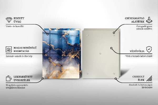 Kuchynská doska veľká zo skla Mramorová abstrakcia