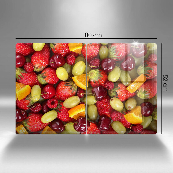 Kuchynská doska veľká zo skla Letné ovocie