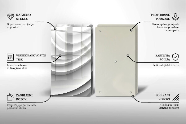 Kuchynská doska veľká zo skla Geometrické čiary